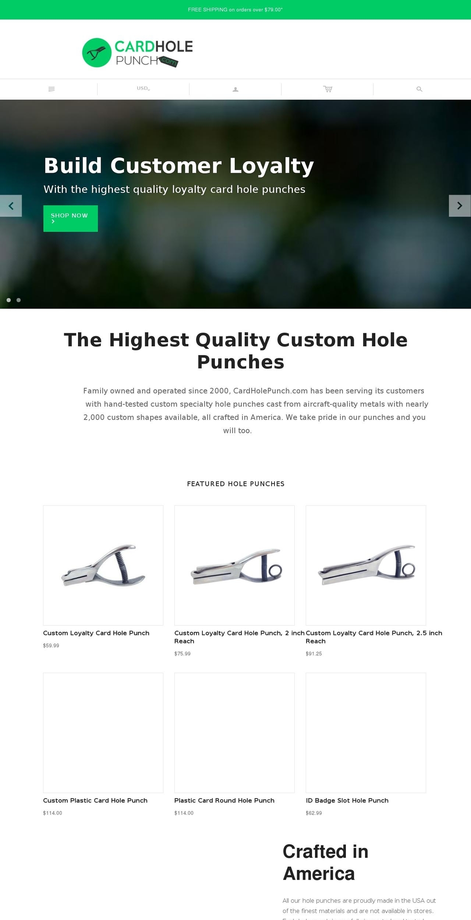 cardholepunch.com shopify website screenshot