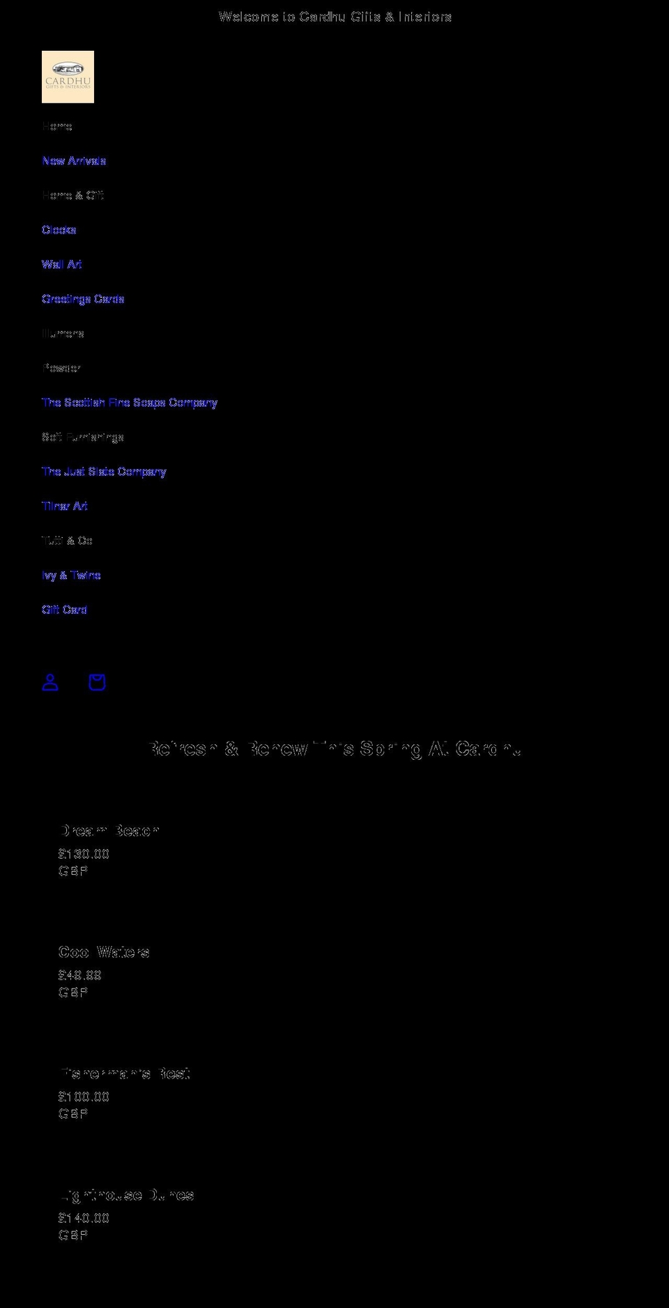 cardhutroon.com shopify website screenshot