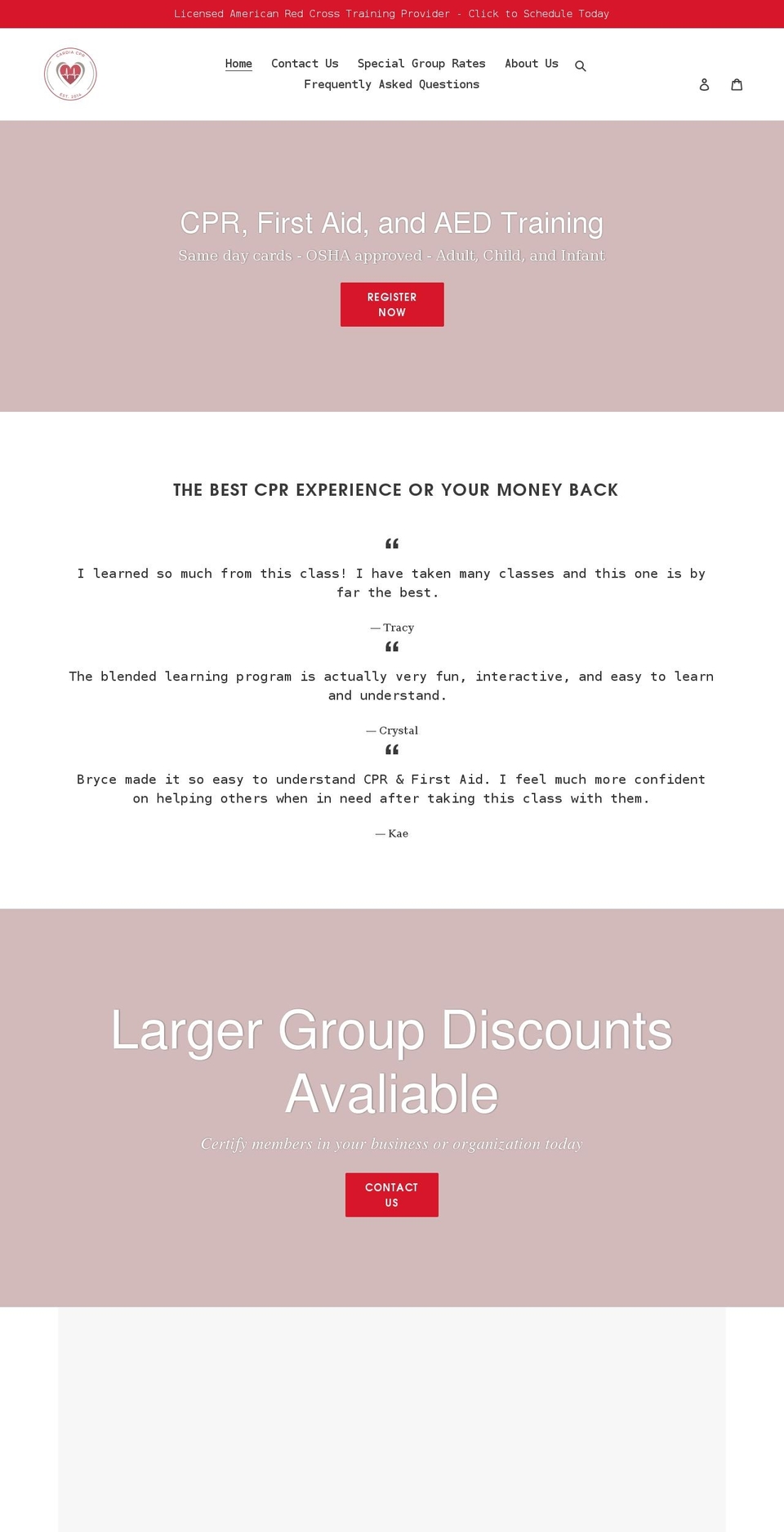 cardiacpr.com shopify website screenshot