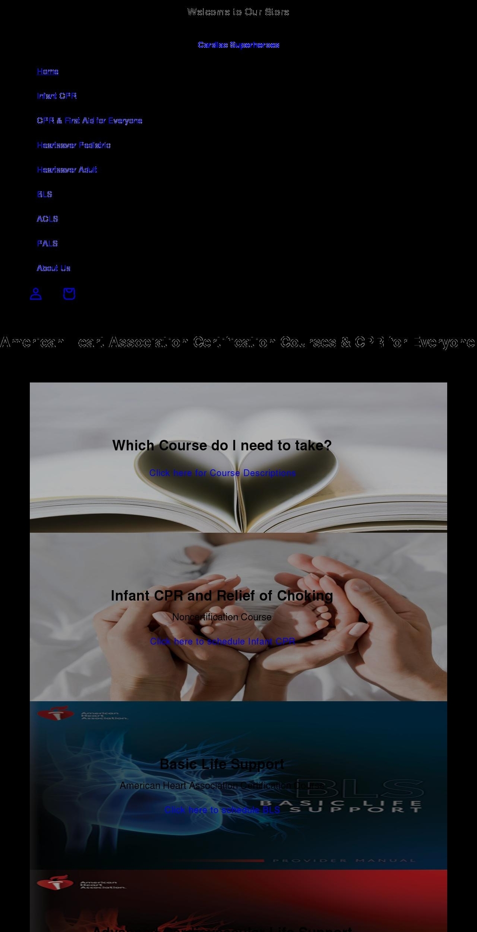 cardiacsuperheroes.com shopify website screenshot