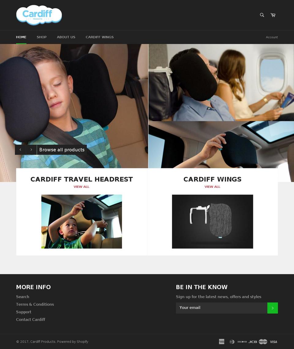 cardiffproducts.com shopify website screenshot