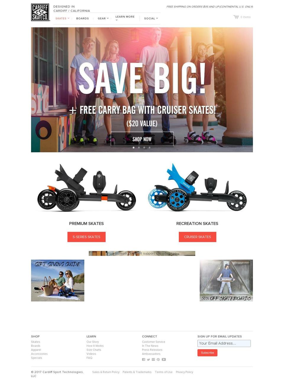cardiffskateco.com — Shopify storefront screenshot