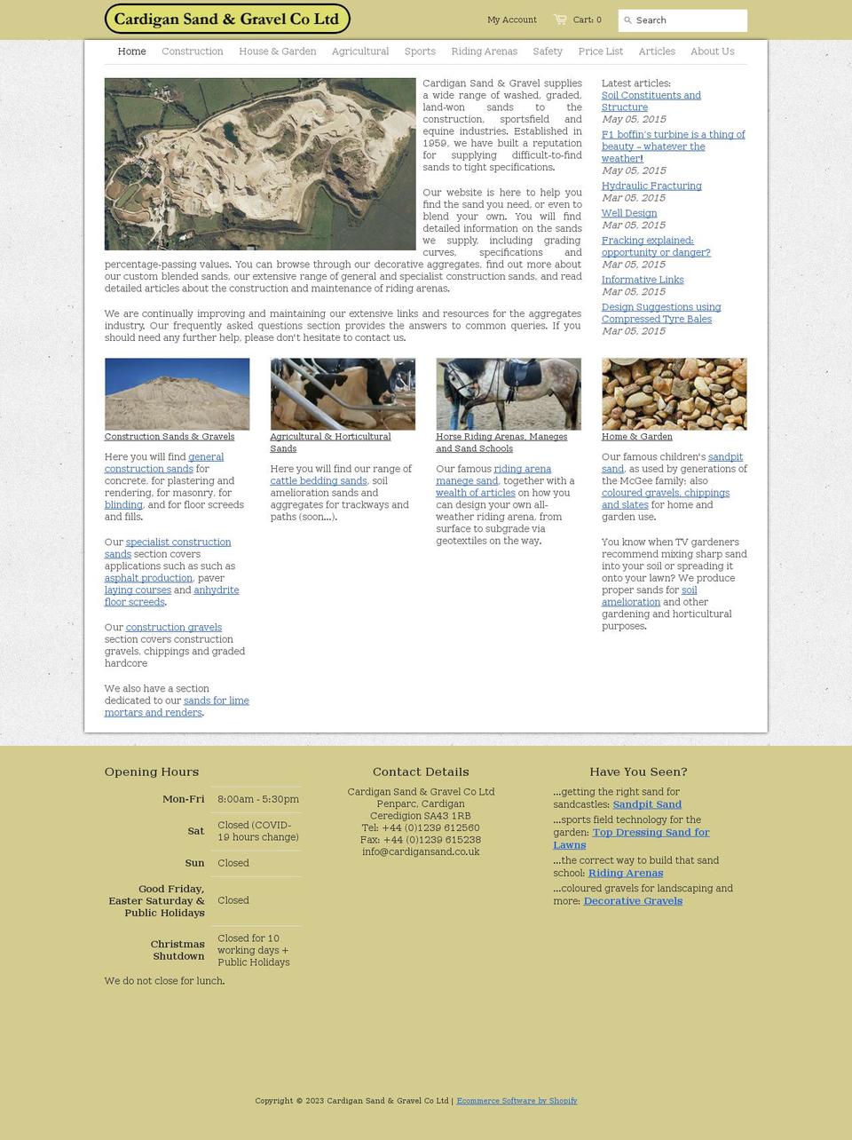 cardigansand.co.uk shopify website screenshot