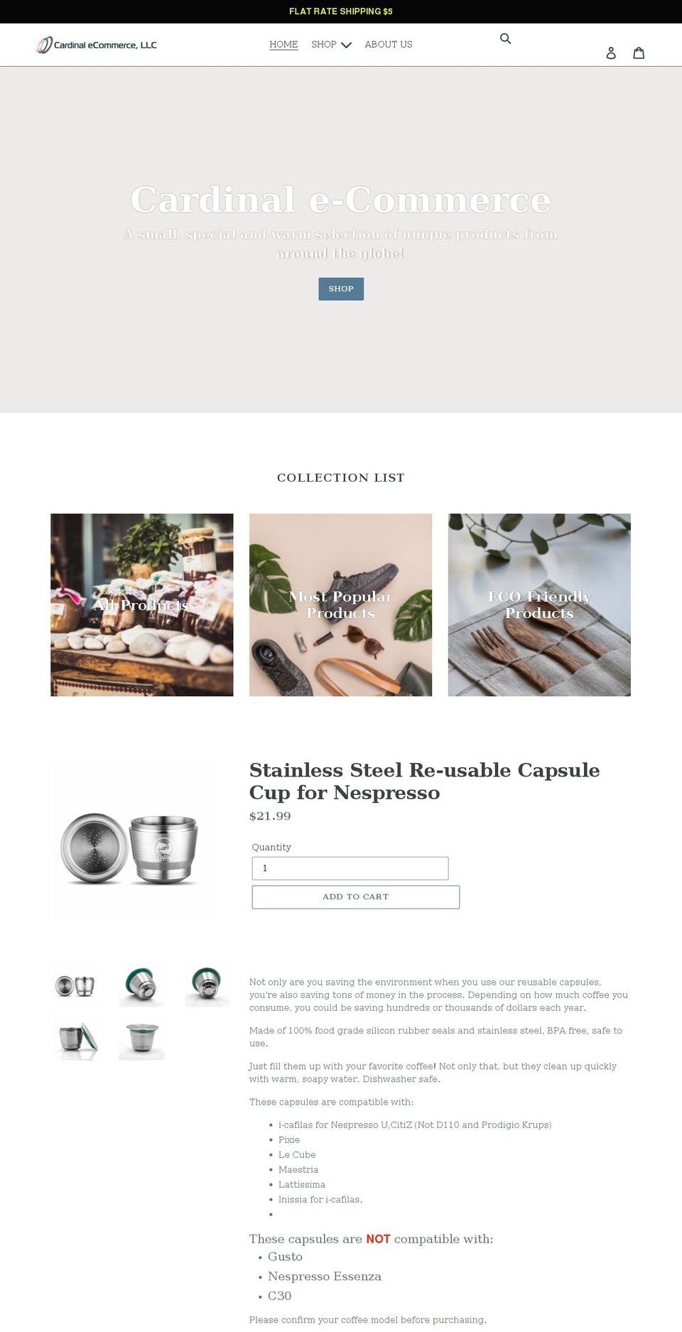cardinal-ecommerce.com shopify website screenshot