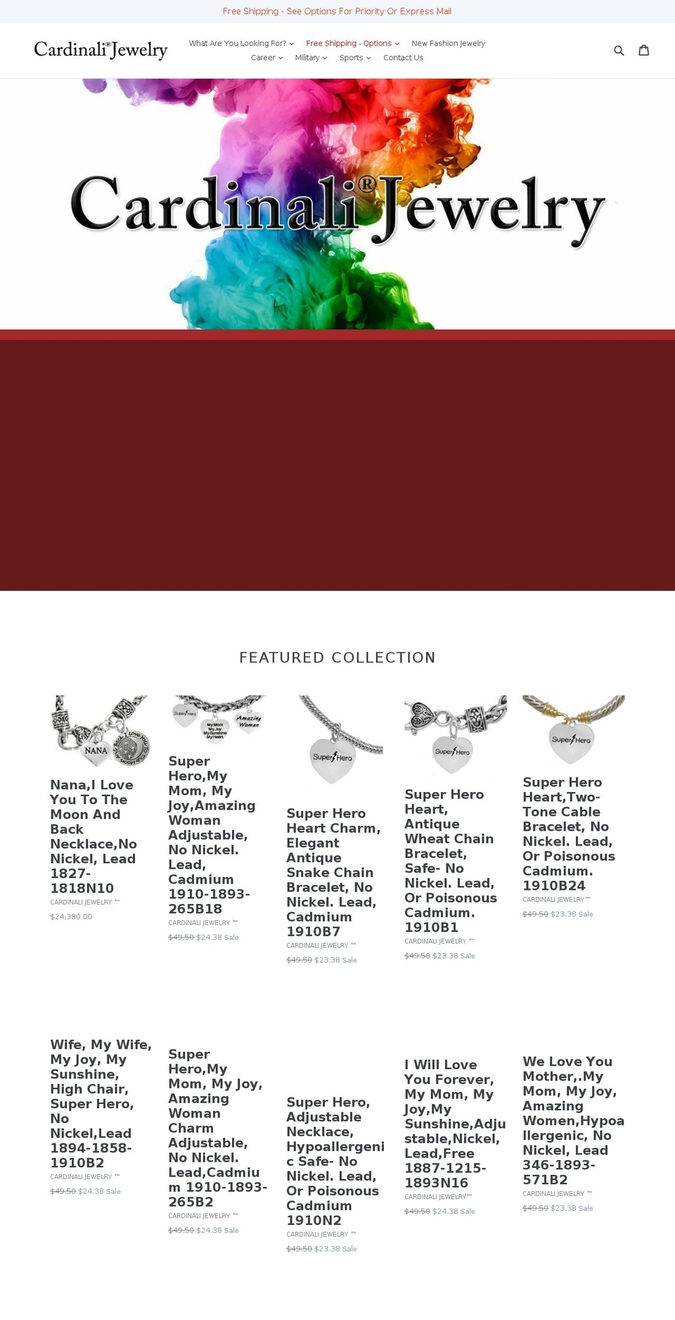 cardinalijewelry.com shopify website screenshot
