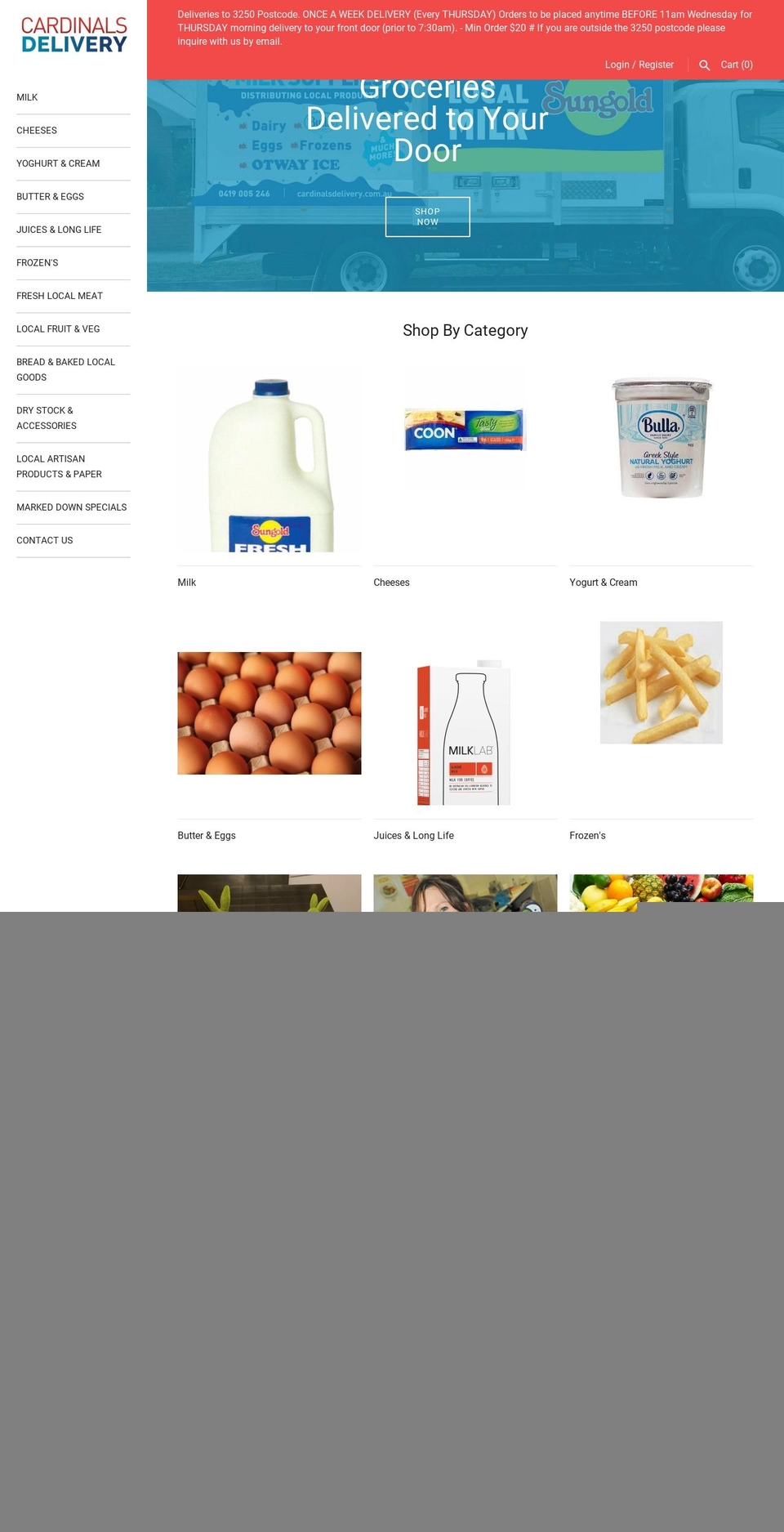 cardinalsdelivery.com.au shopify website screenshot