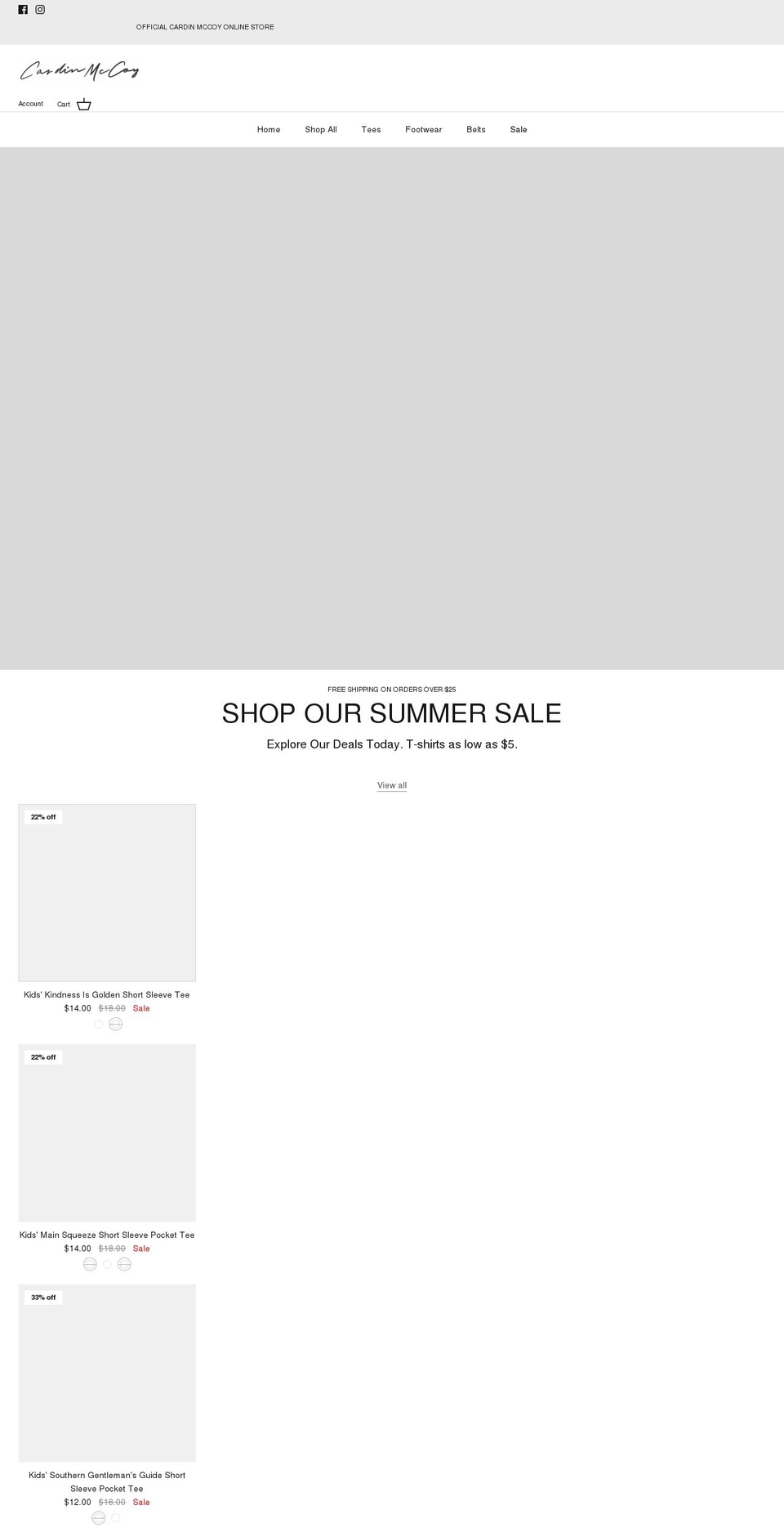 cardinmccoy.com shopify website screenshot