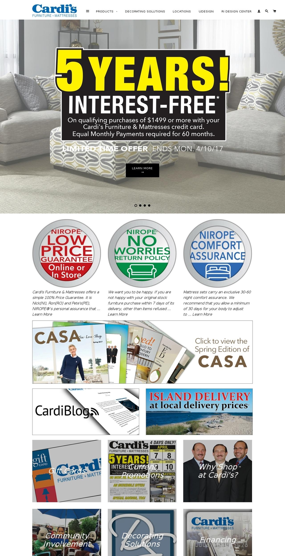 cardisfurniture.com shopify website screenshot