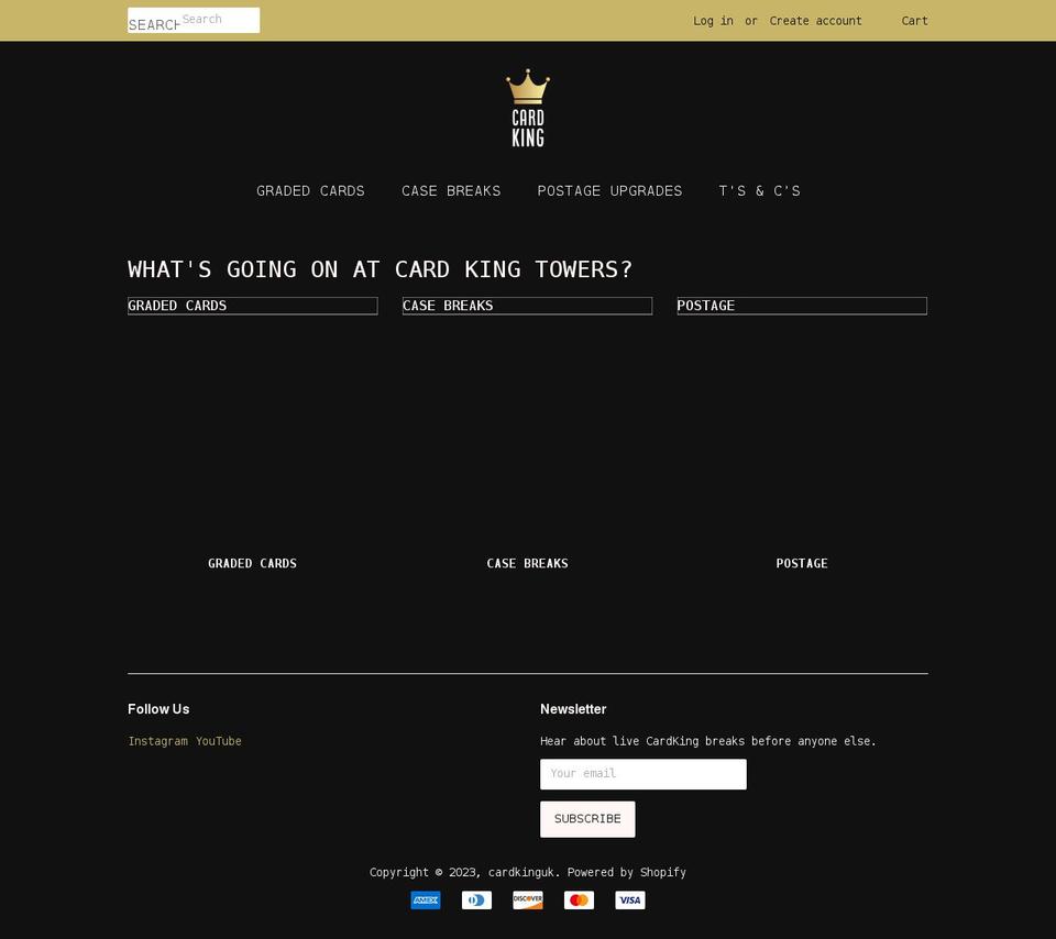 cardking.uk shopify website screenshot