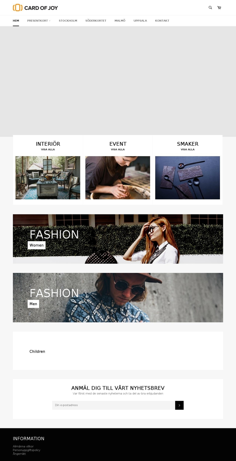 cardofjoy.com — Shopify storefront screenshot
