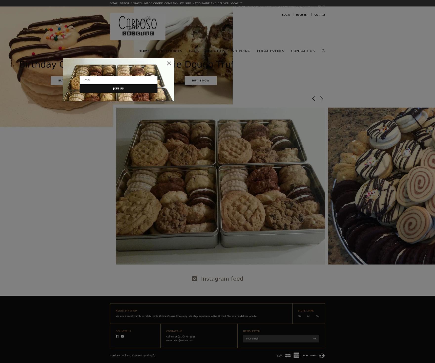 cardosocookies.com shopify website screenshot