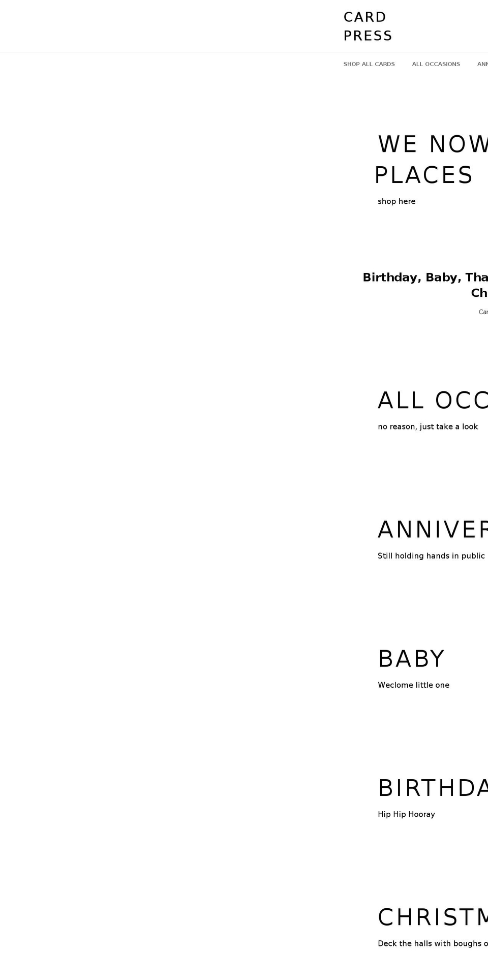 cardpress.com.au shopify website screenshot