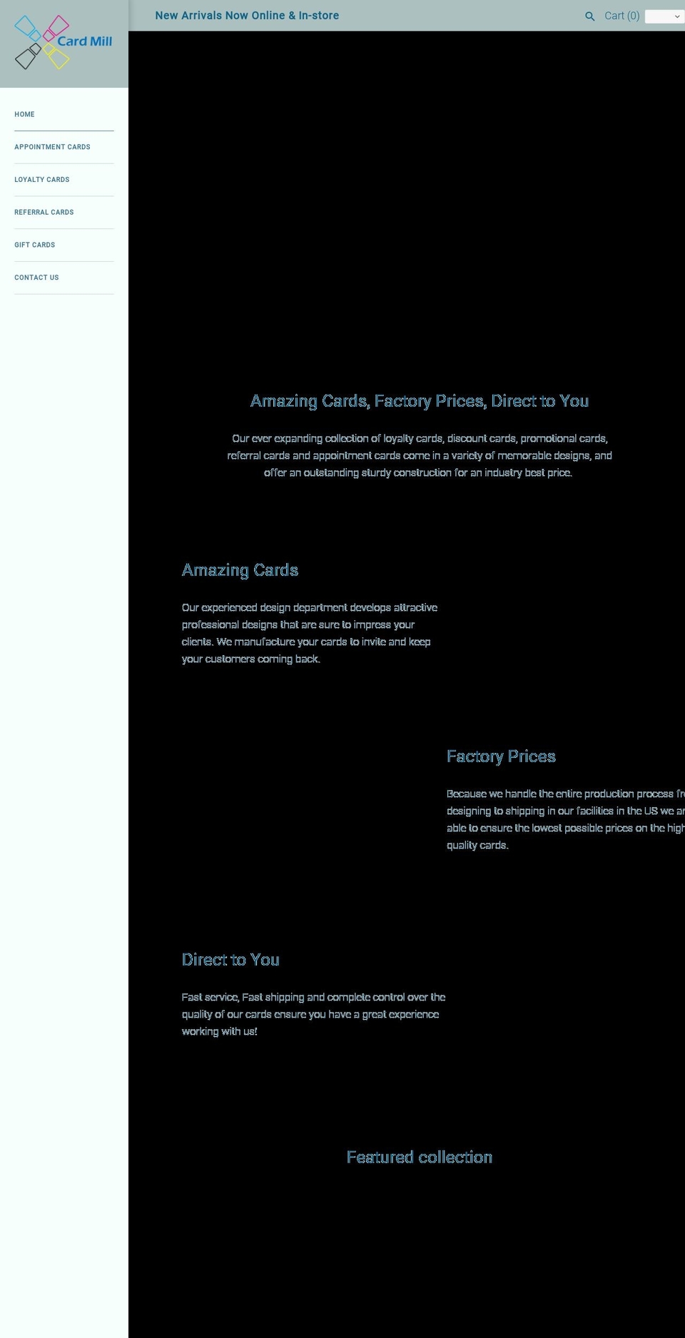 cards.direct shopify website screenshot