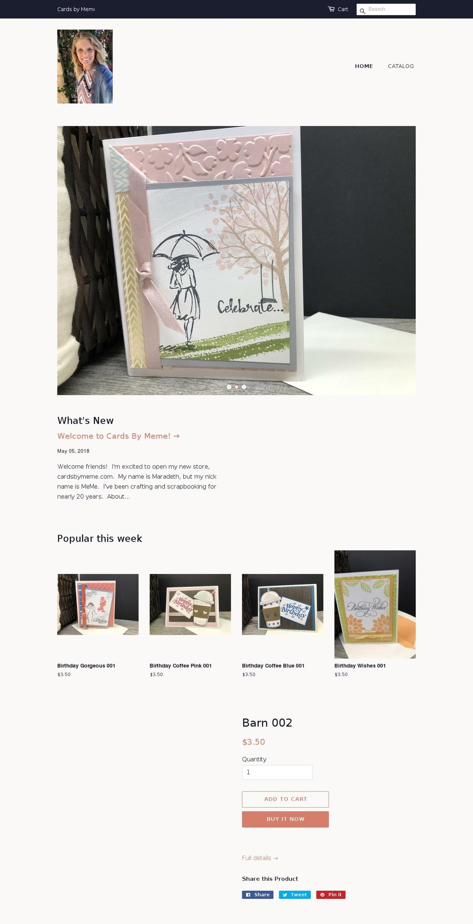 cardsbymeme.com — Shopify storefront screenshot