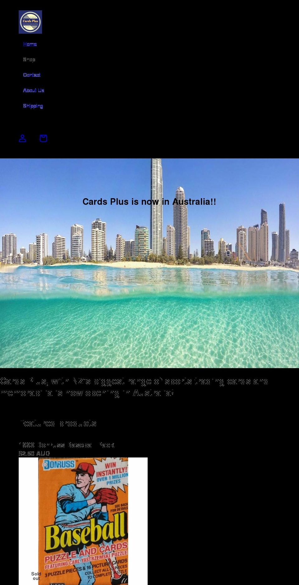 cardsplus.com.au shopify website screenshot