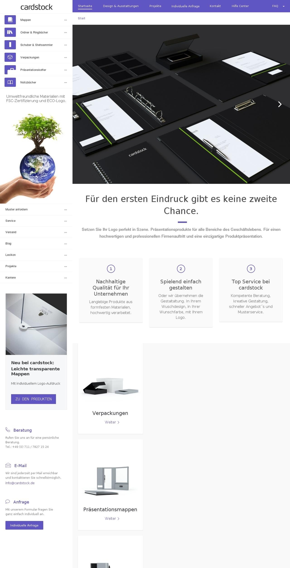 cardstock.de shopify website screenshot