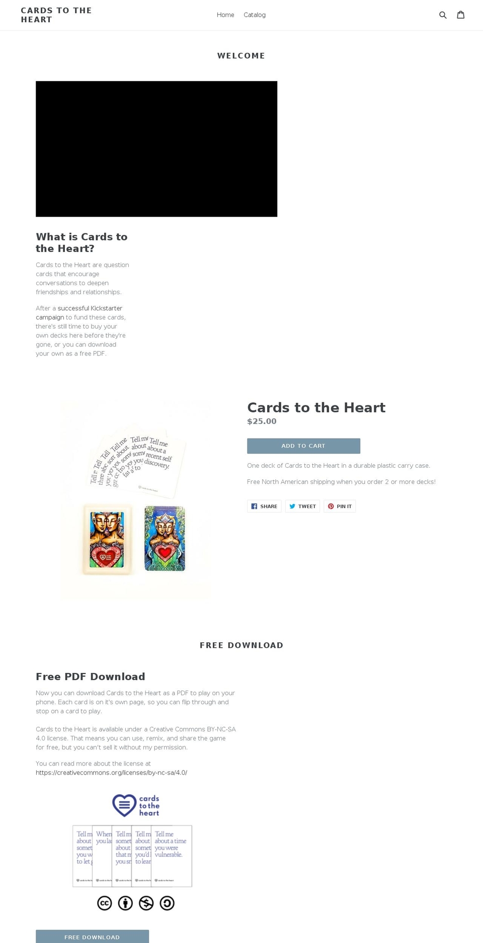 cardstotheheart.com — Shopify storefront screenshot