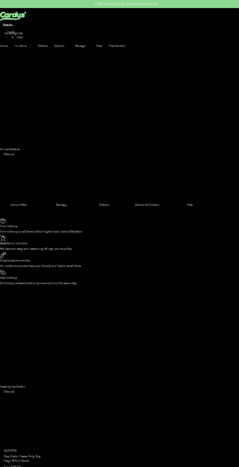 cardys.co.uk shopify website screenshot