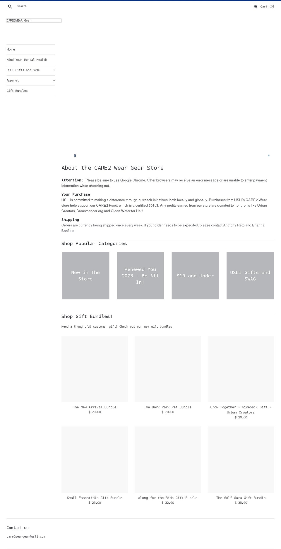 care2-wear-gear.myshopify.com shopify website screenshot