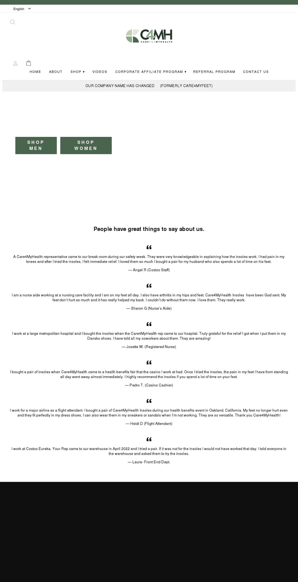 care4myhealth.com shopify website screenshot