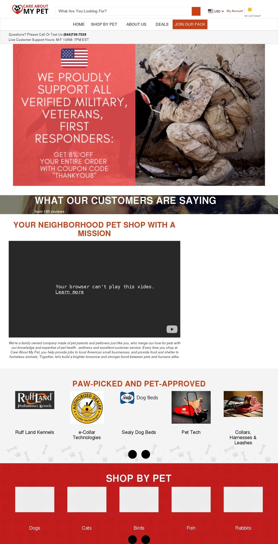 careaboutmypet.com shopify website screenshot