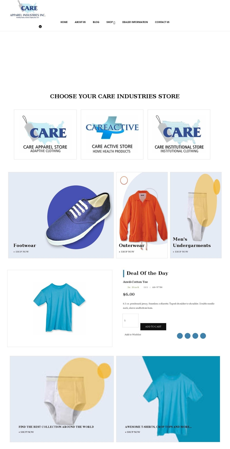 careapparel.com shopify website screenshot