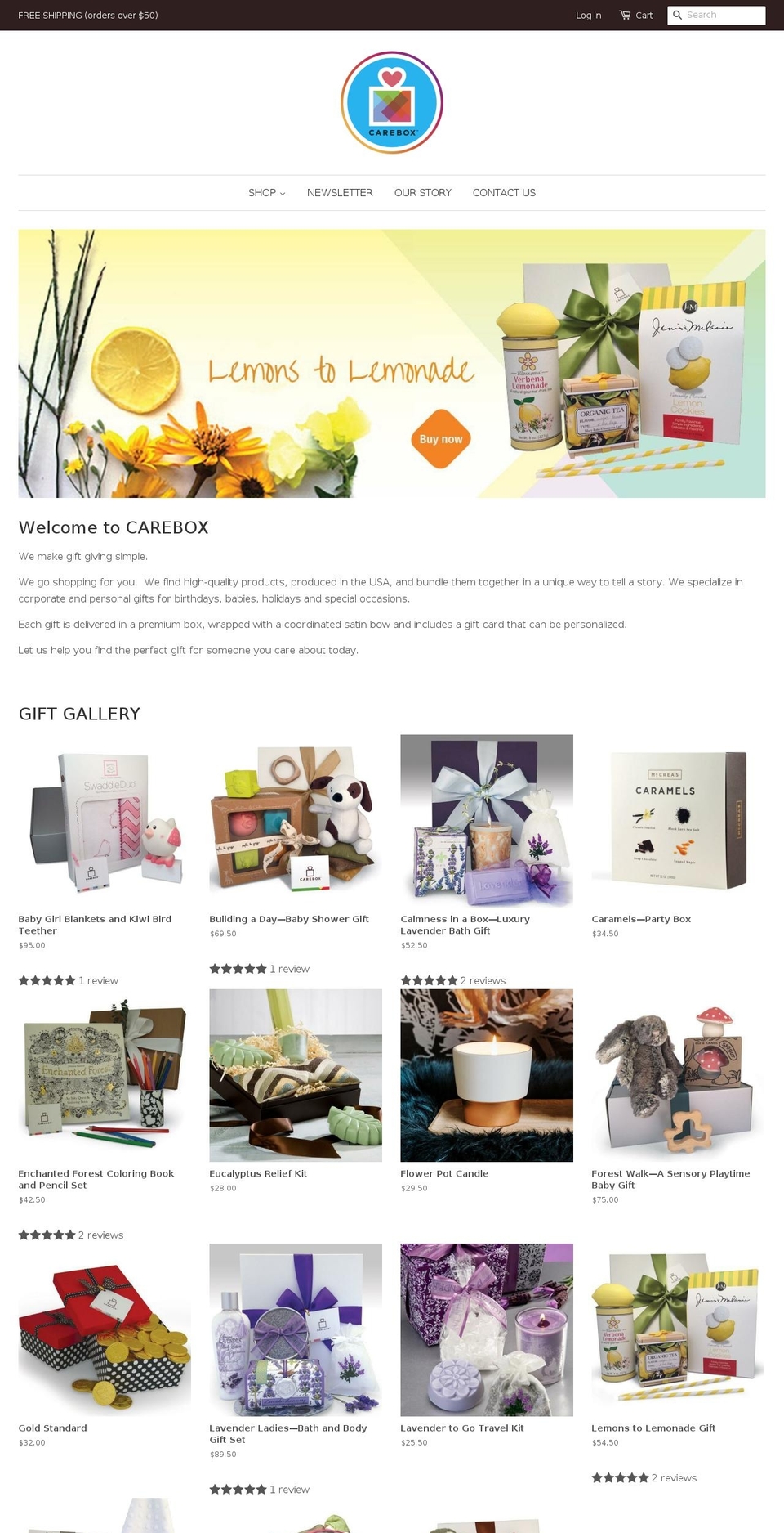 careboxgirl.com — Shopify storefront screenshot