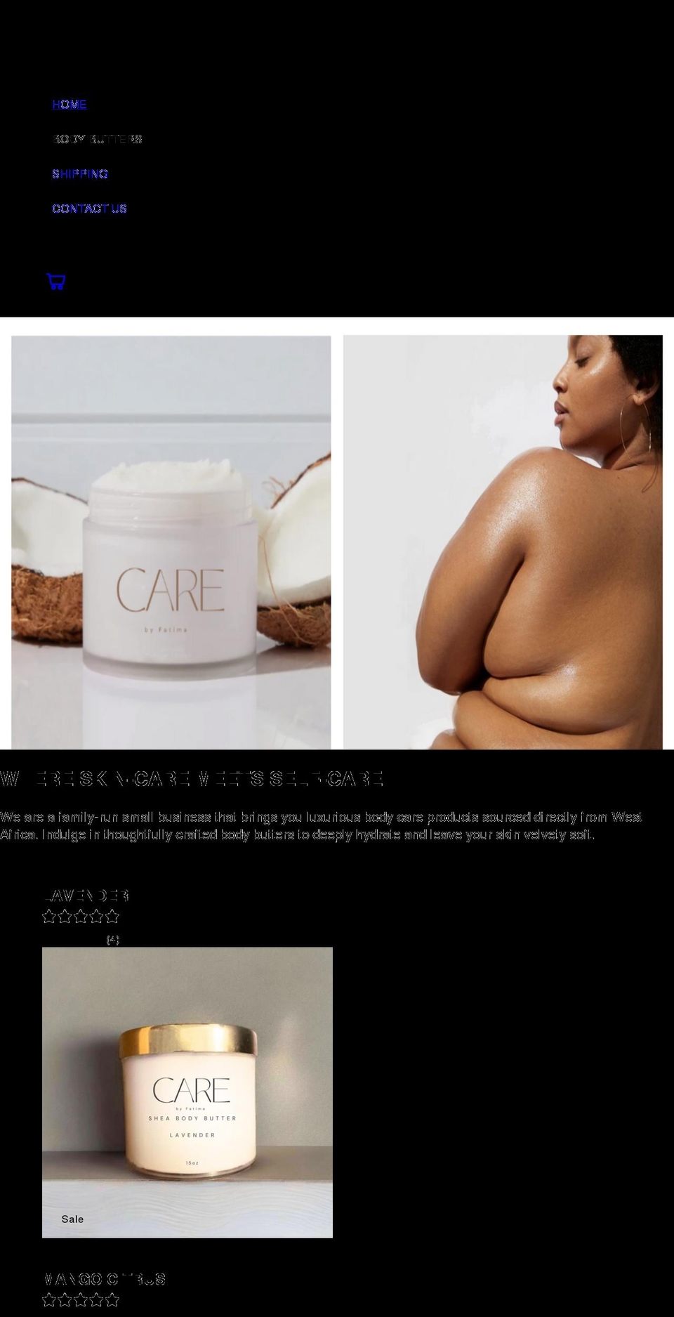 carebyfatima.com shopify website screenshot