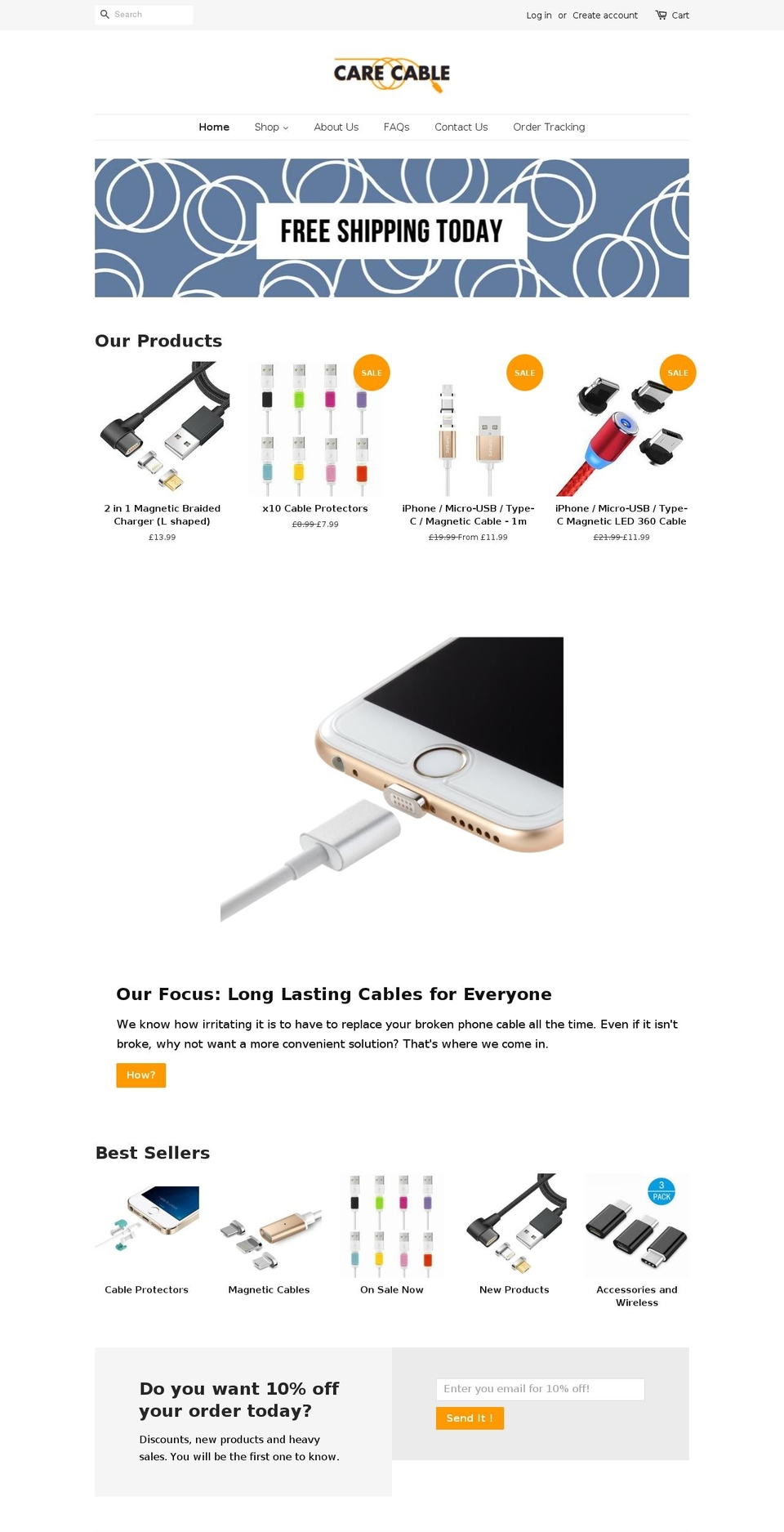 carecable.com — Shopify storefront screenshot