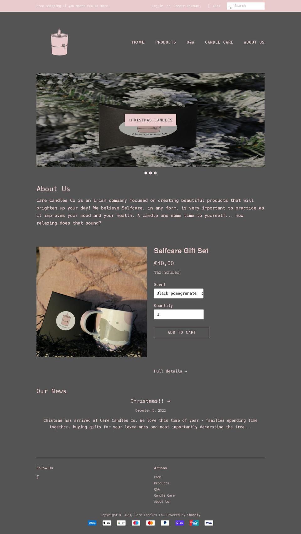 Final Website Shopify theme site example carecandlesco.com