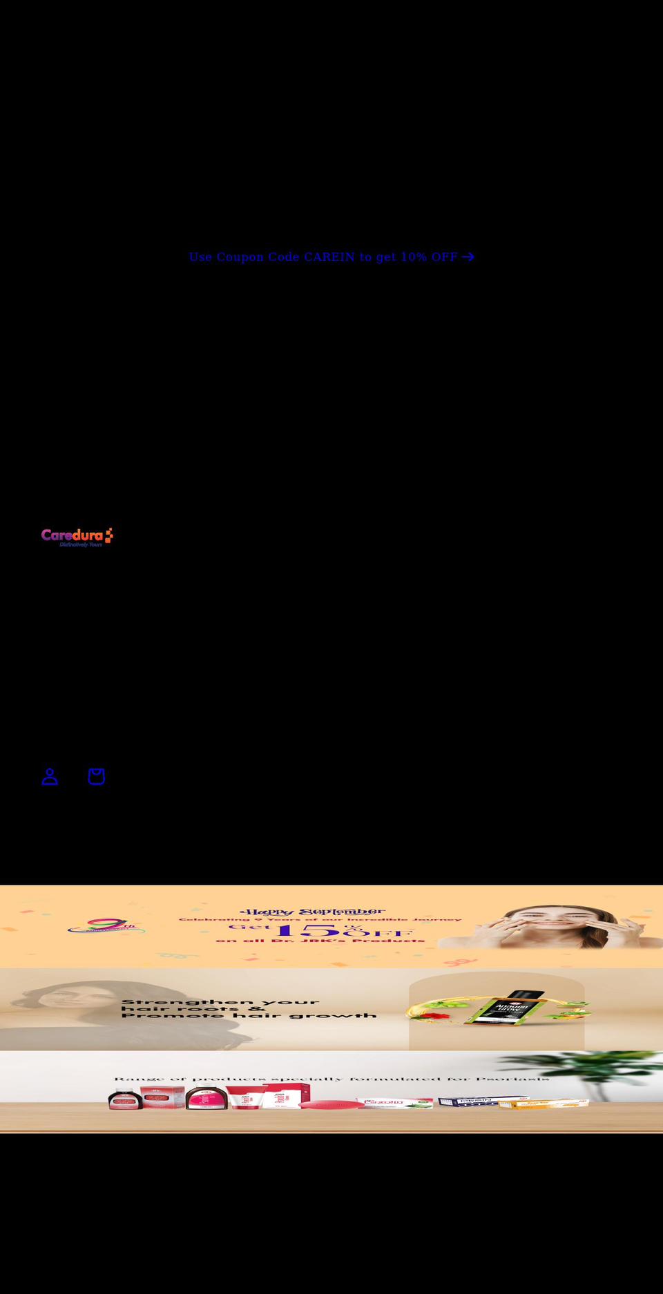 caredurastore.com shopify website screenshot