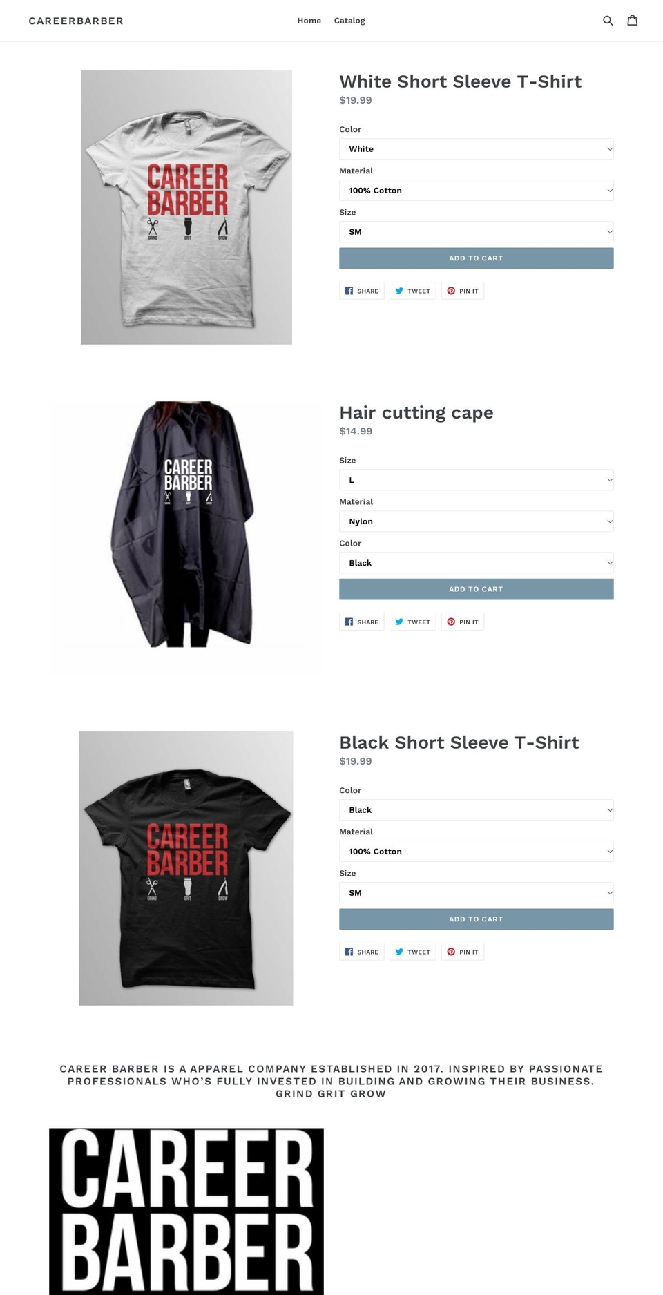 careerbarber.com — Shopify storefront screenshot