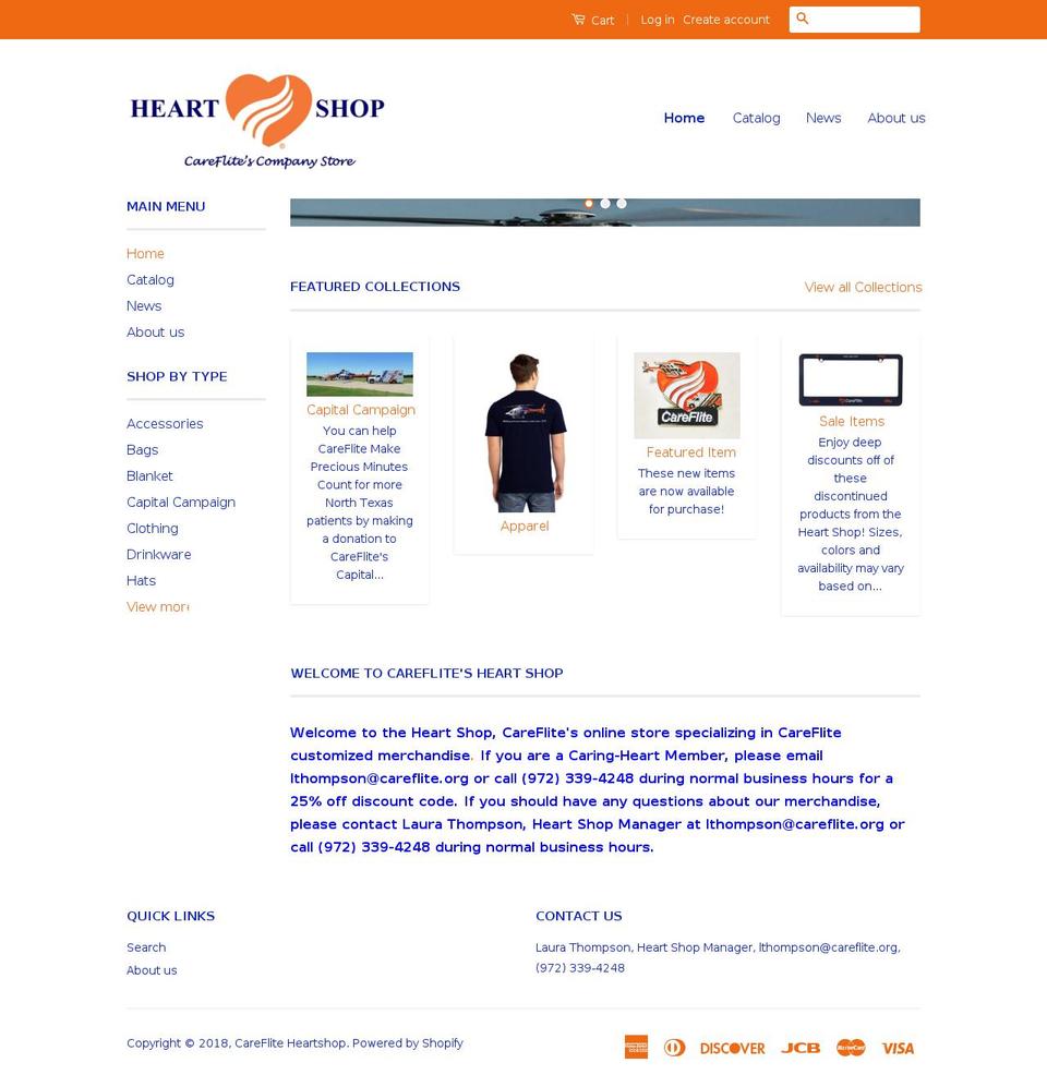 Classic CareFlite Shopify theme site example carefliteheartshop.net