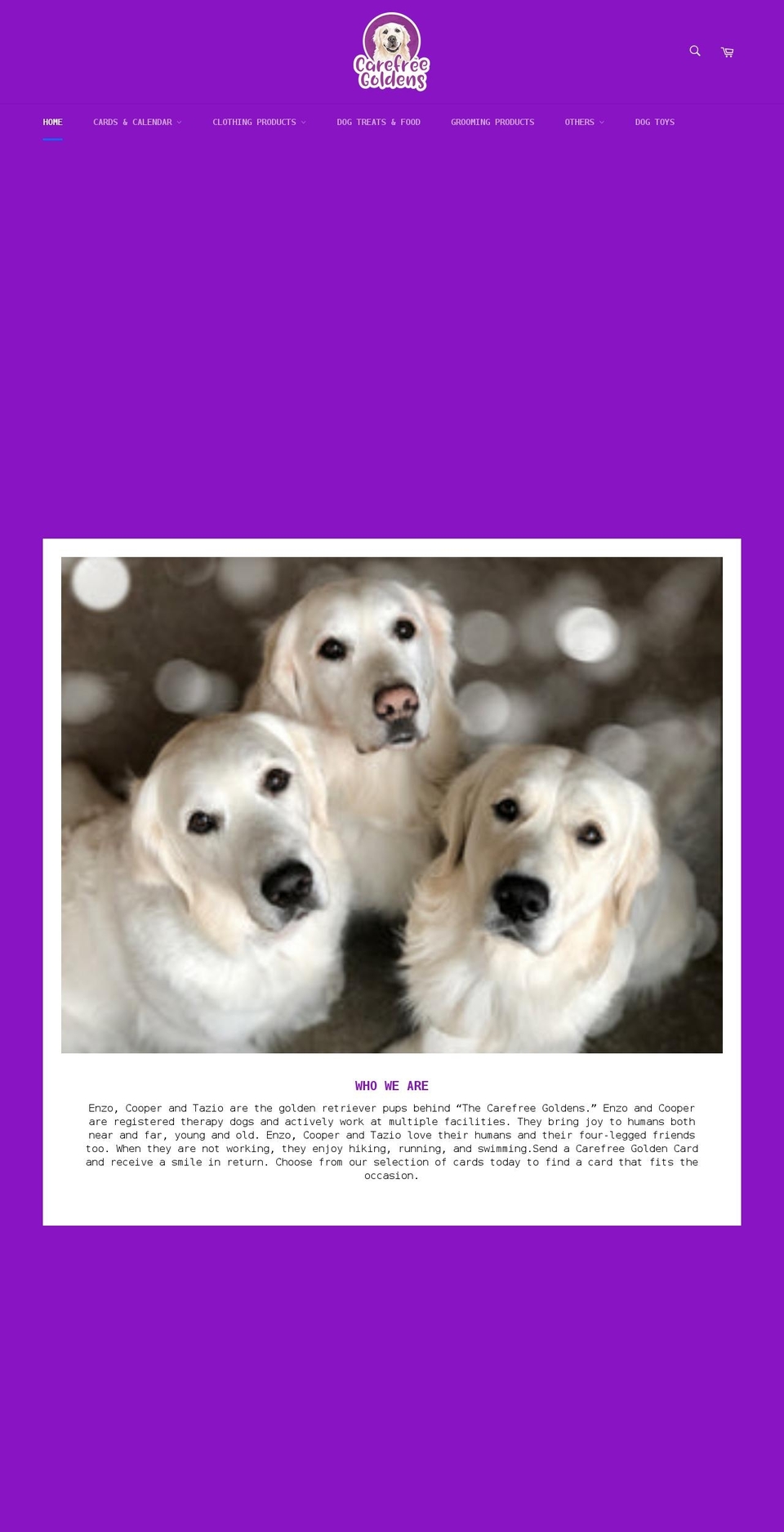 carefreegoldens.com shopify website screenshot