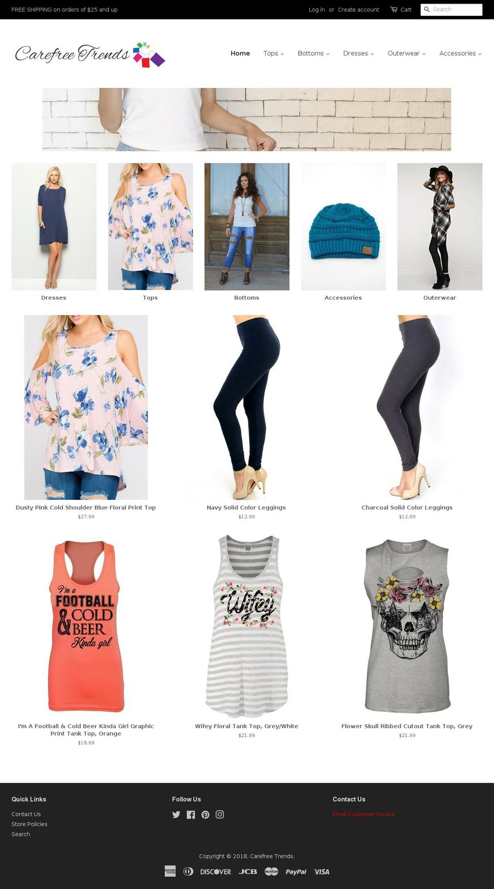 carefreetrends.net shopify website screenshot