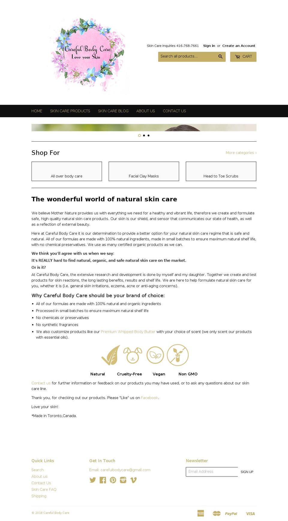 carefulbodycare.com — Shopify storefront screenshot