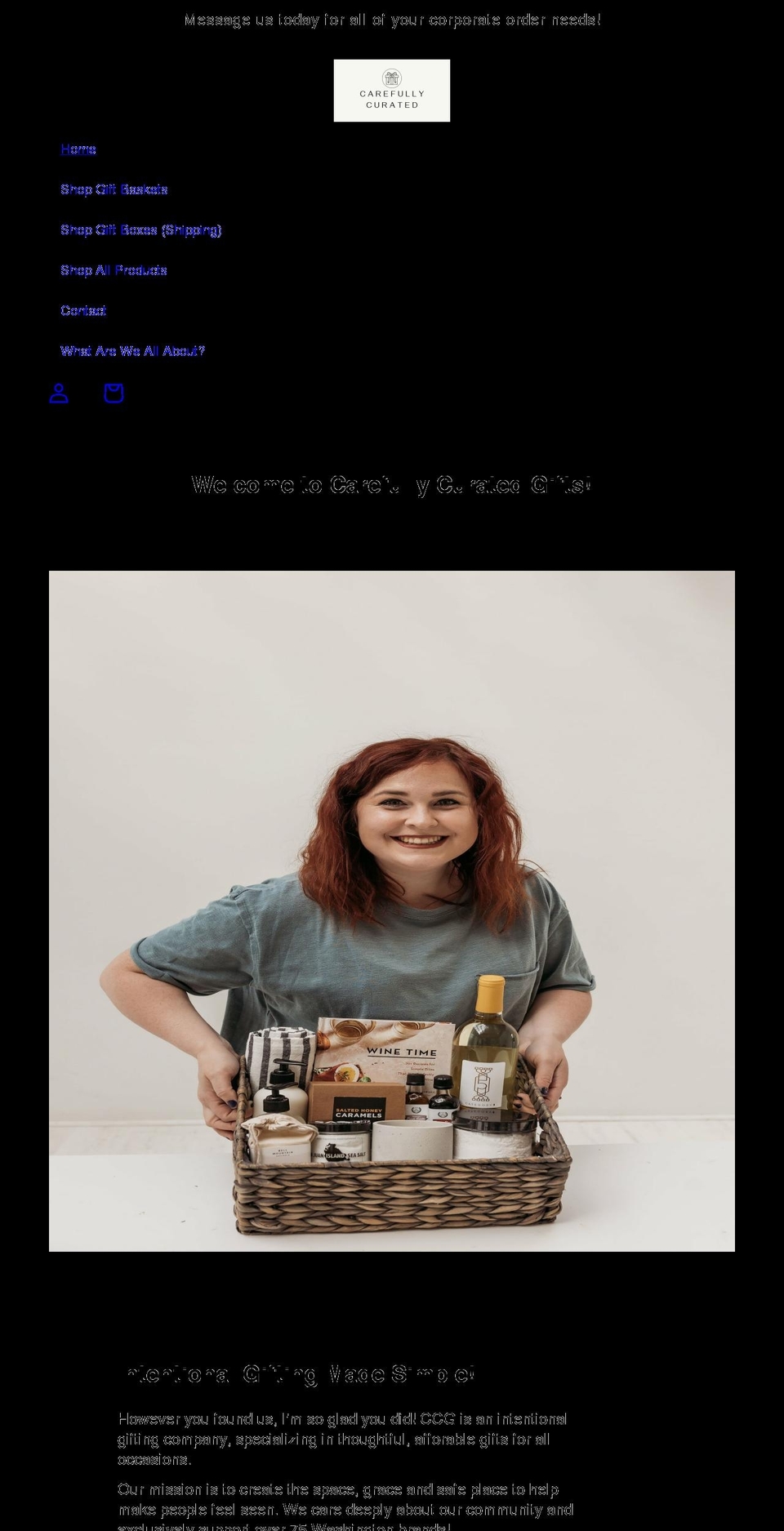 carefullycuratedgifts.com shopify website screenshot