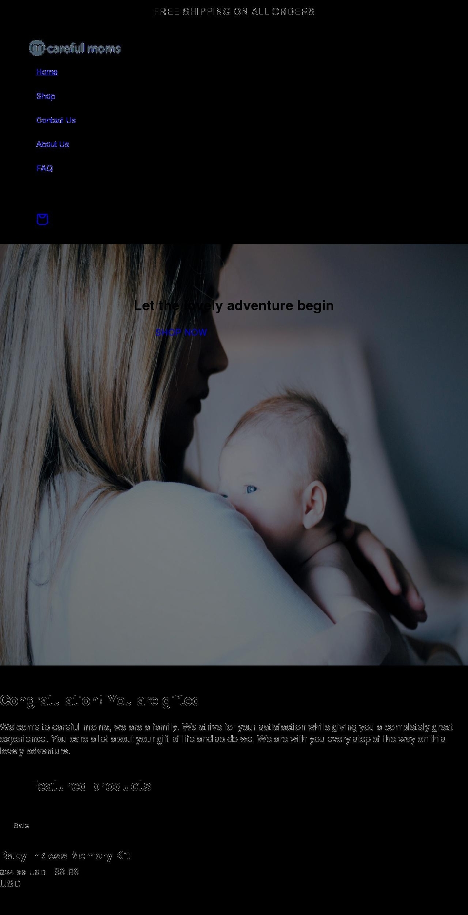 carefulmoms.com shopify website screenshot