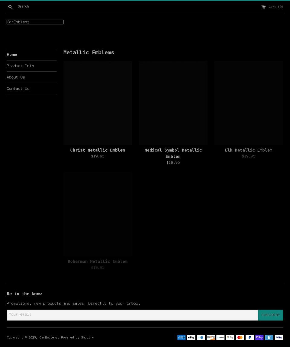 caremblemz.com shopify website screenshot