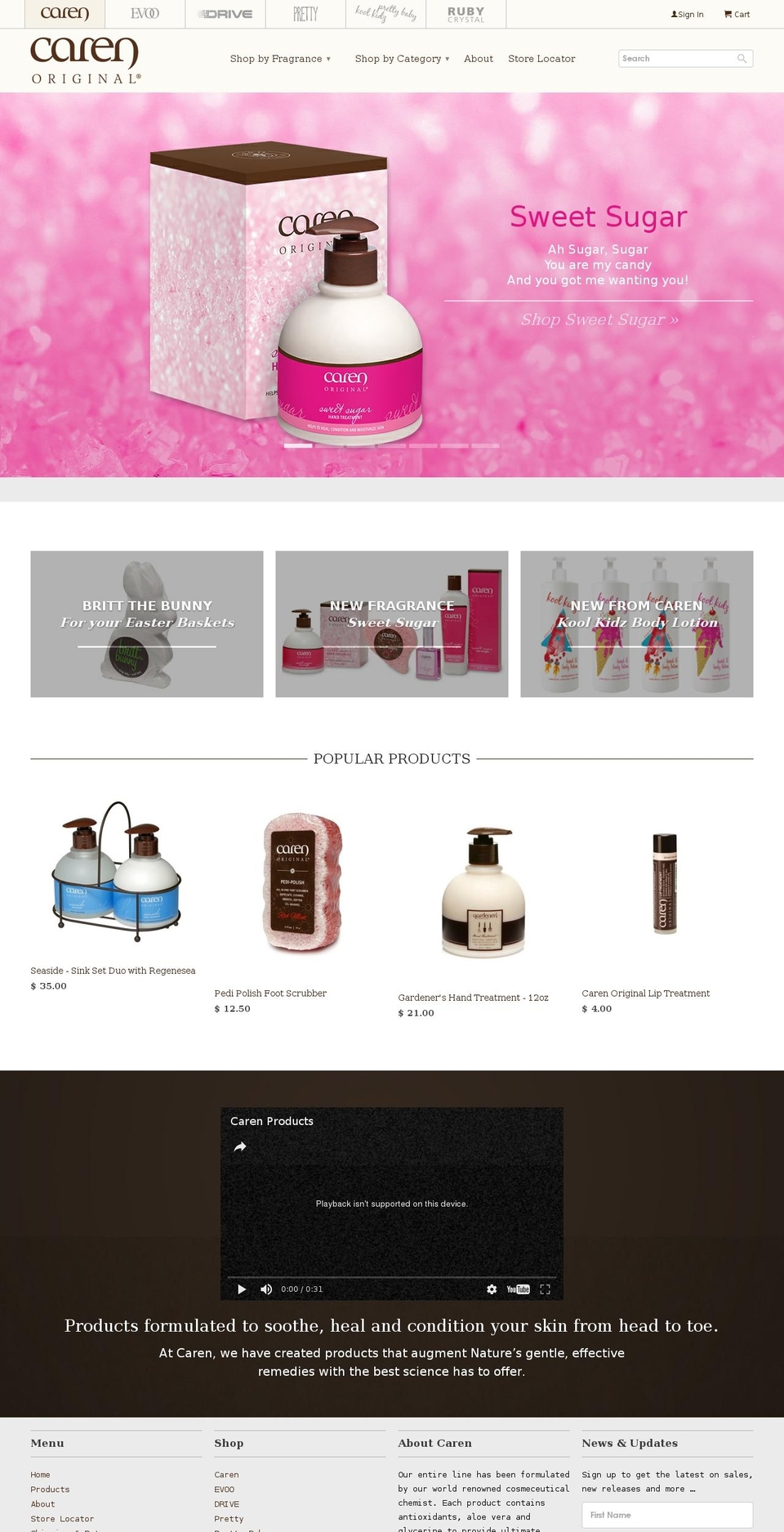 carenproducts.com shopify website screenshot