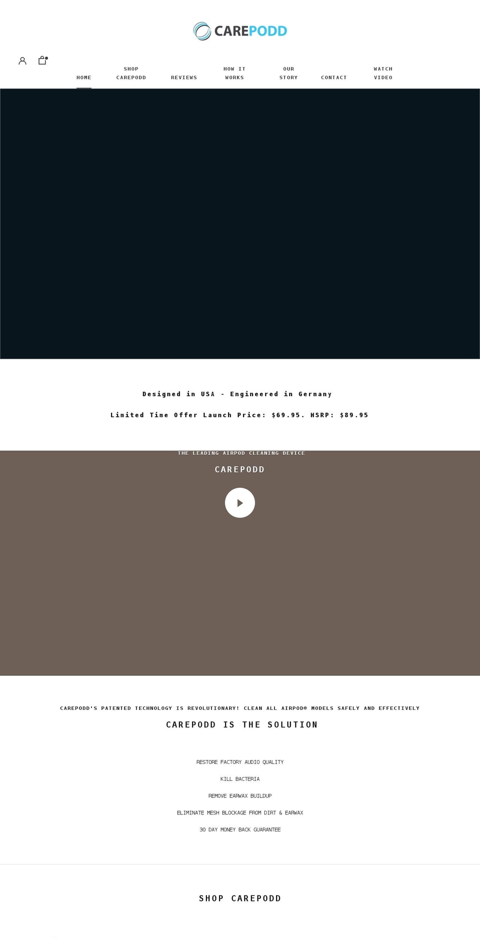 carepodd.com shopify website screenshot