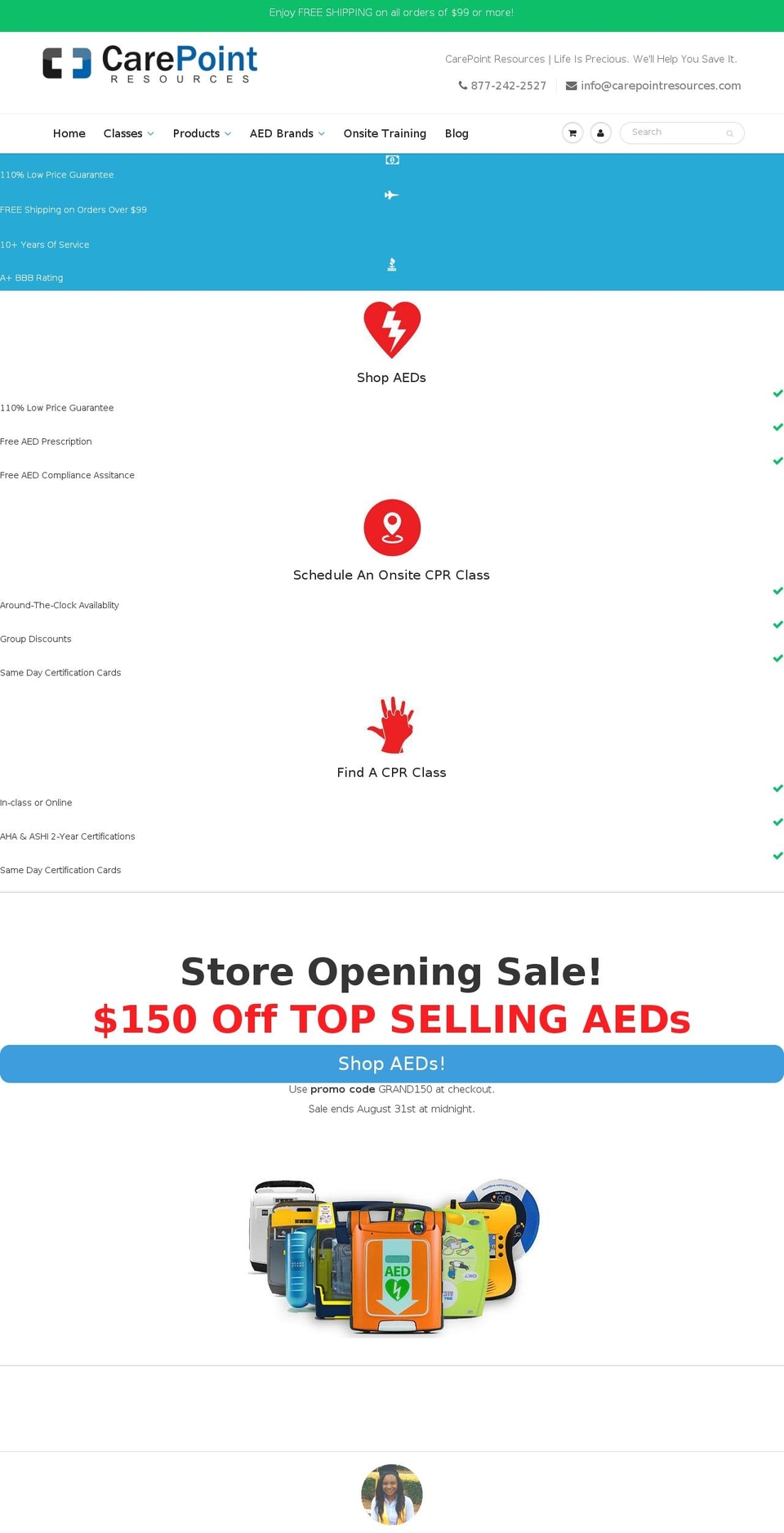 carepointaed.com — Shopify storefront screenshot