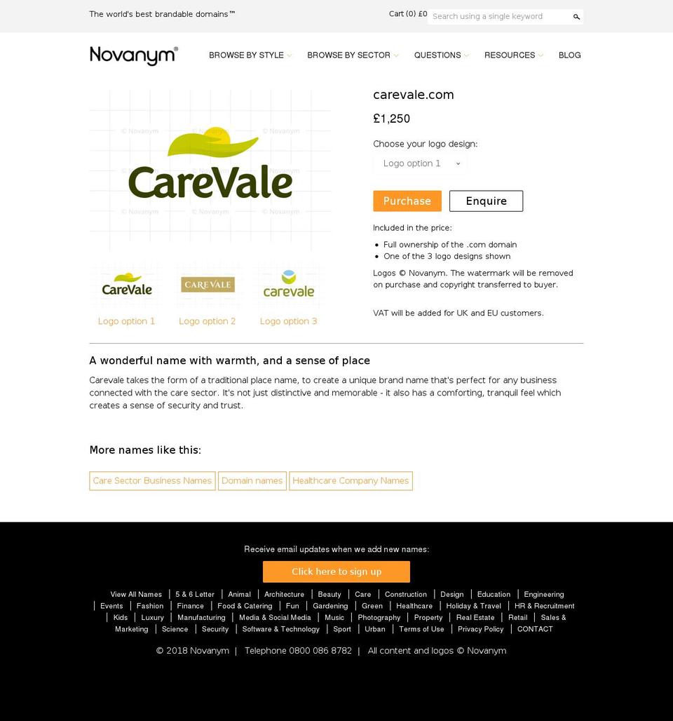 carevale.com — Shopify storefront screenshot