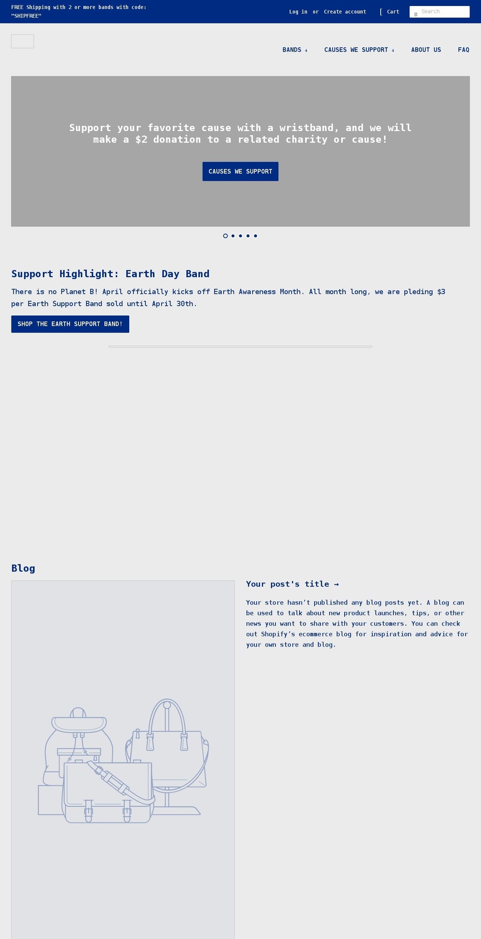 carewristbands.com shopify website screenshot