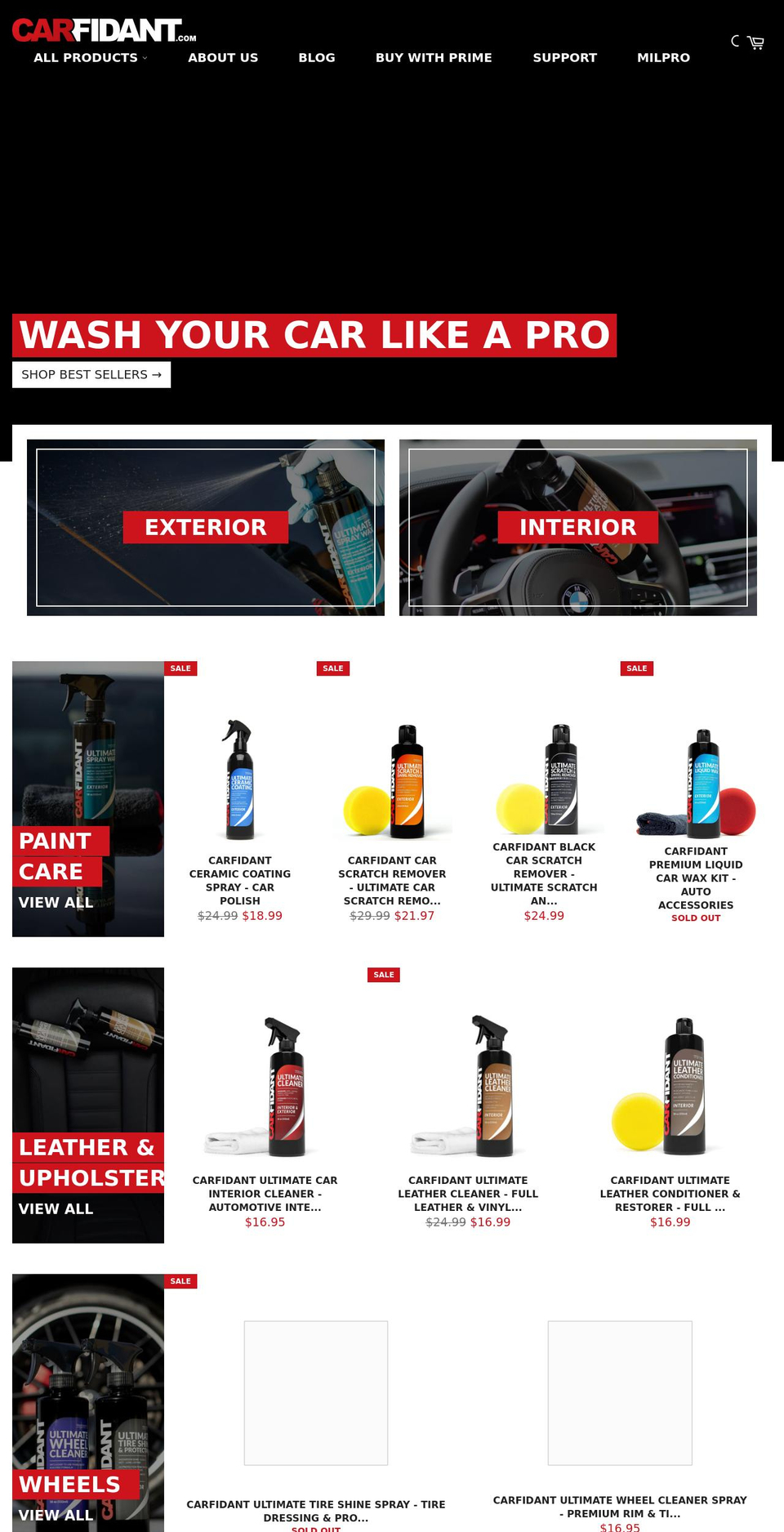 carfidant.com shopify website screenshot