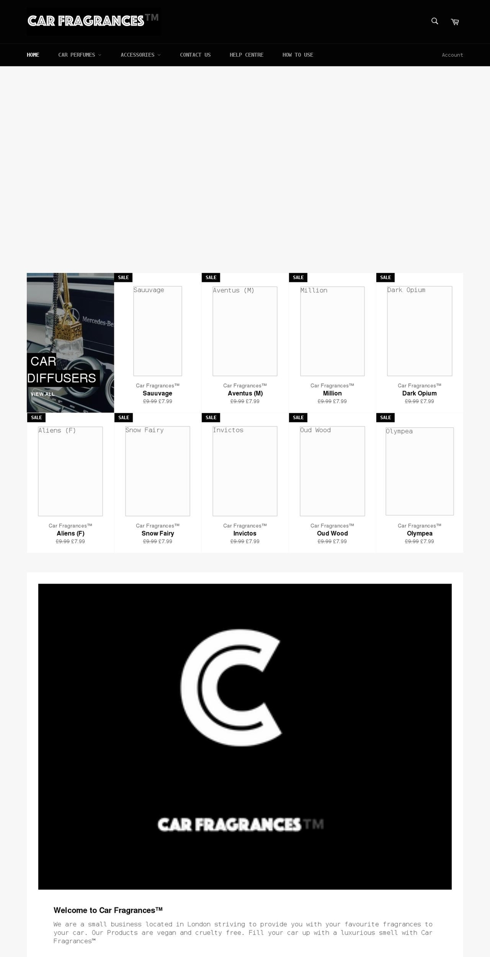 carfragrances.co.uk shopify website screenshot