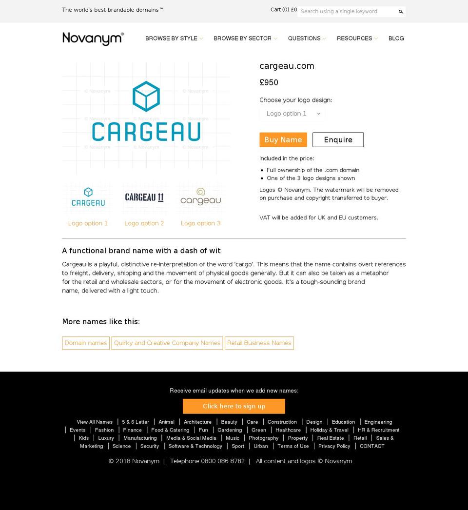 cargeau.com — Shopify storefront screenshot