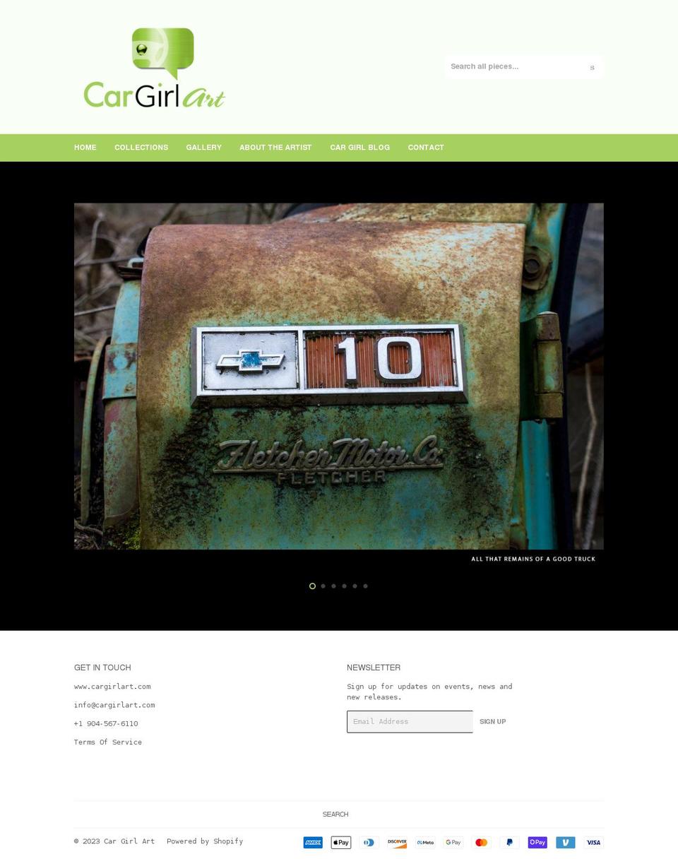cargirlart.com shopify website screenshot