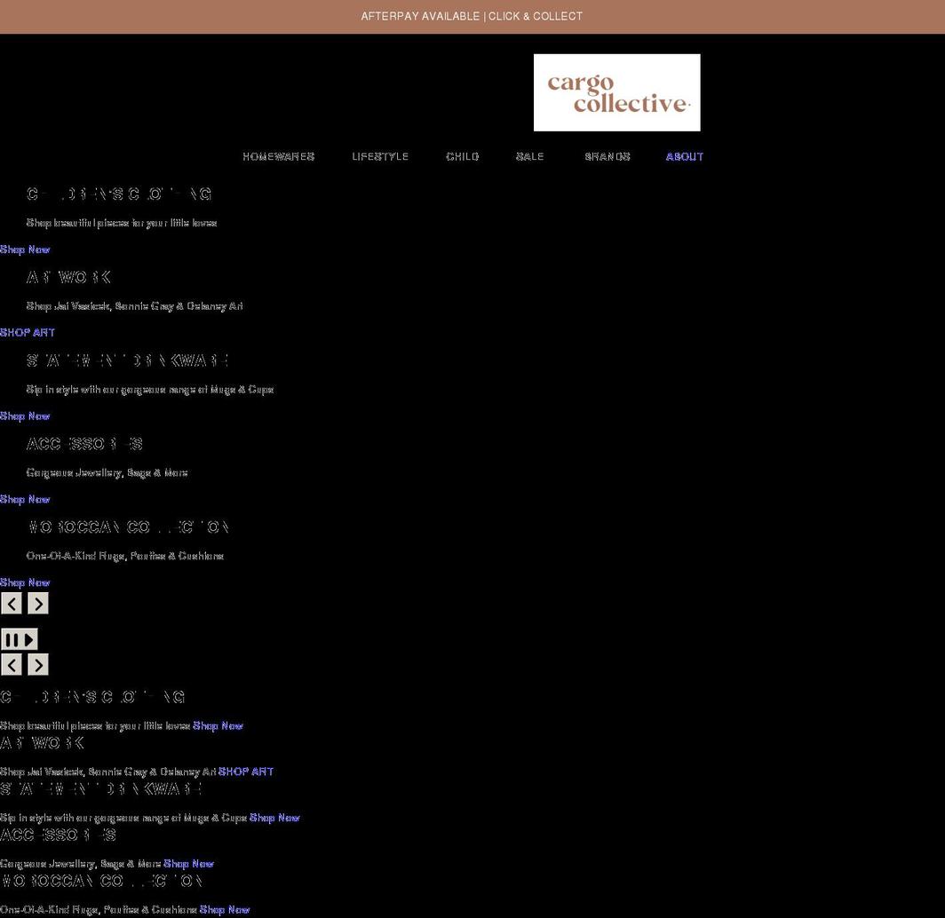 cargocollective.com.au shopify website screenshot