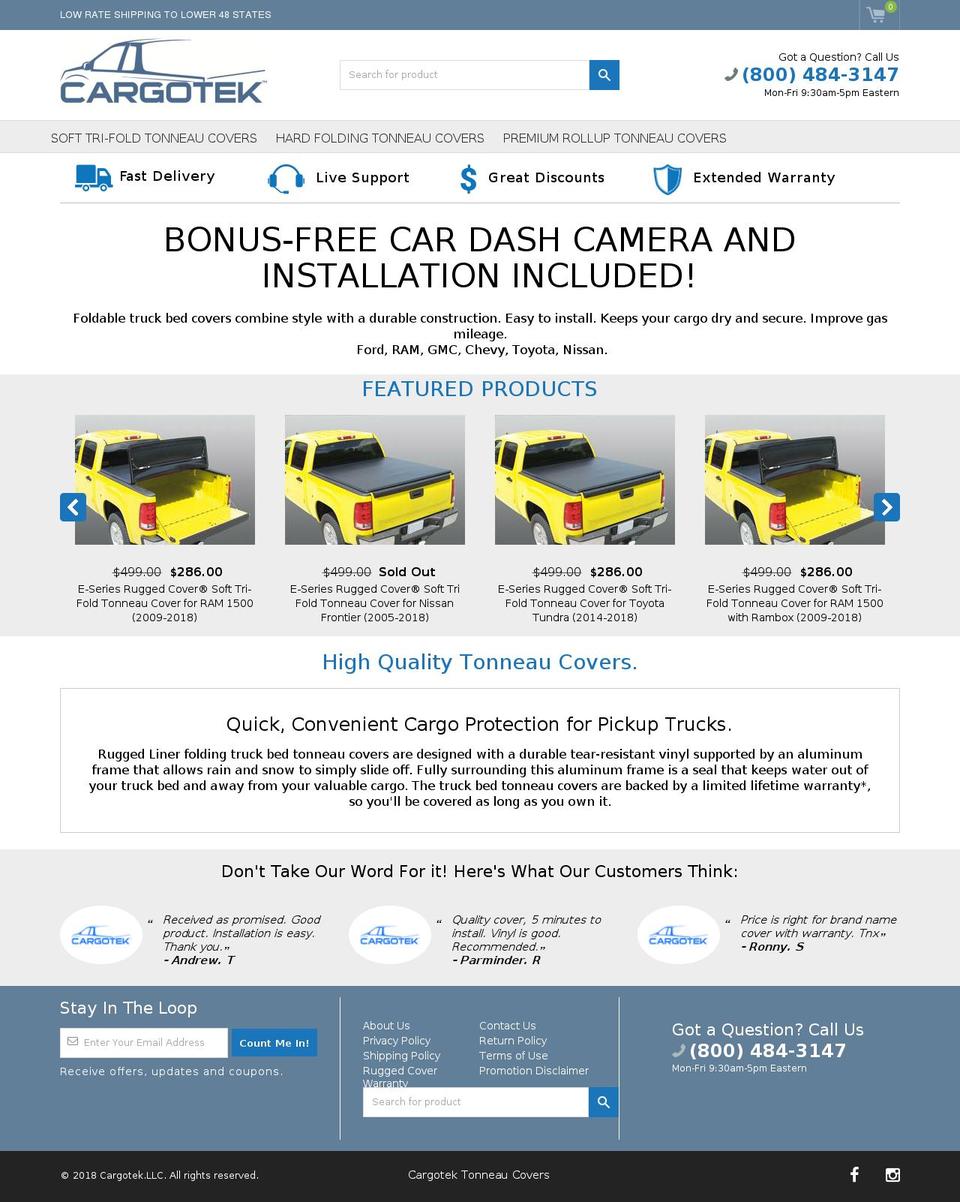 cargotektonneaucovers.com — Shopify storefront screenshot